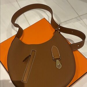 Hermes Tan Leather Shoulder Bag